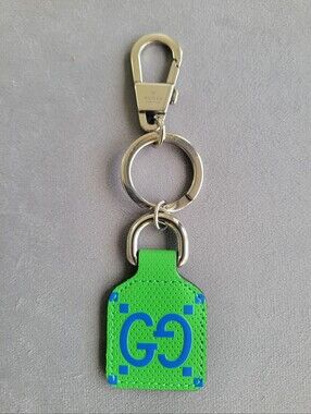 Gucci Green Leather GG Keychain